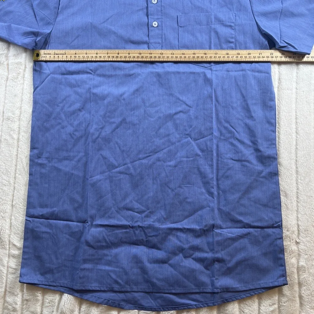 Men's Waffle House Blue‎ Employee Uniform Short Sleeve Shirt- Size Medium